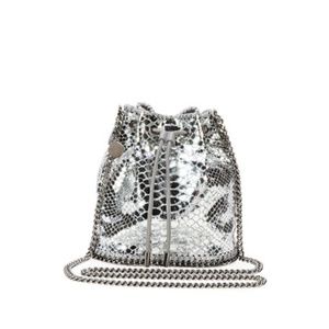 Stella Mini Falabella Snakeprint Bucket Silver